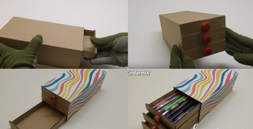  Cara Membuat Kotak Pensil  Dari Kardus Bekas Beserta 