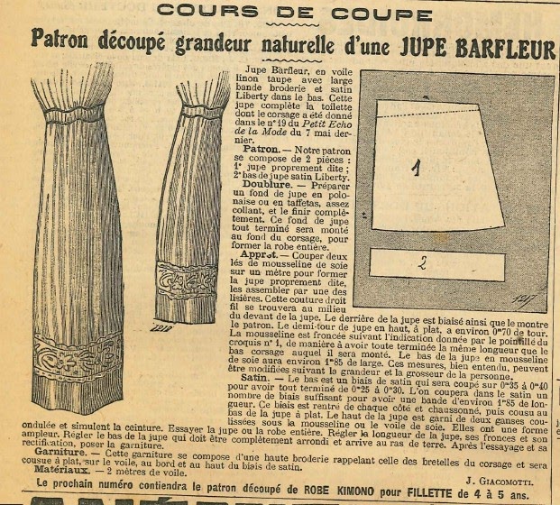 Patron Vintage Jupe Cloche Echo De La Mode - Années 60 - Taille 44
