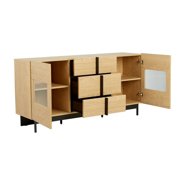 TOKYO Tủ Kệ Trang Trí 160x45.5x80 cm Màu Gỗ Sồi Bavarian