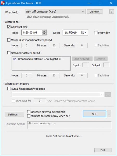 TOff is een Power Saver & Shutdown Scheduler voor Windows PC