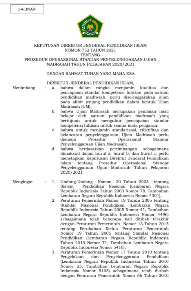 Sk Pengawa Ujian Sekolah 2021 / Contoh Sk Panitia Ujian