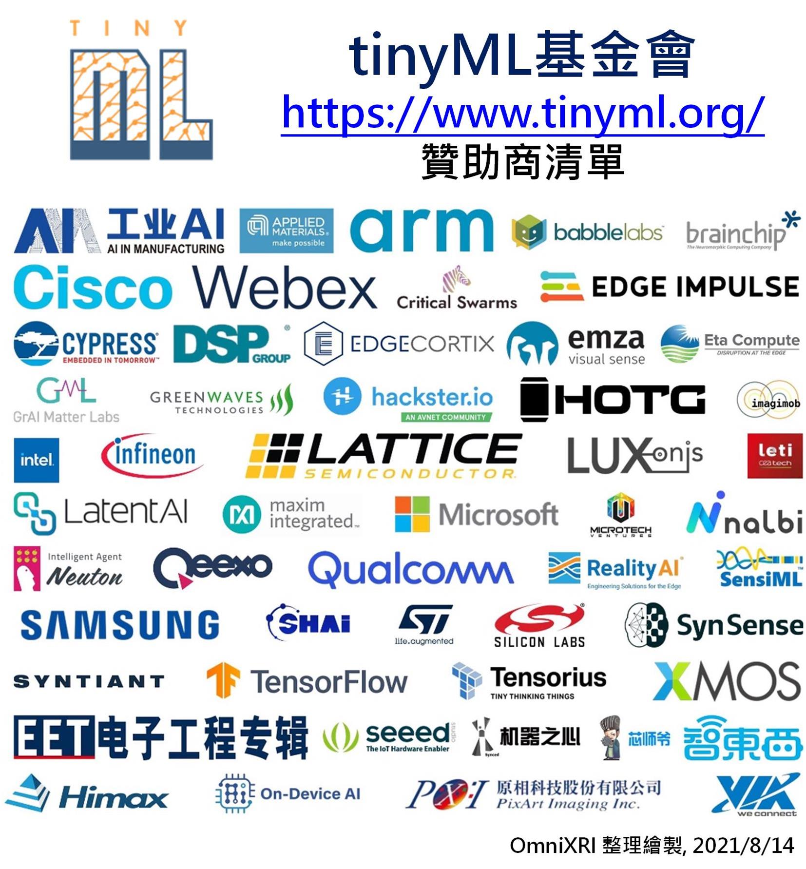 tinyML基金會2021贊助商清單