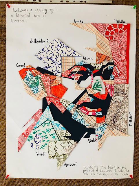 IDT students made Gandhiji's portrait inspired from India's handloom