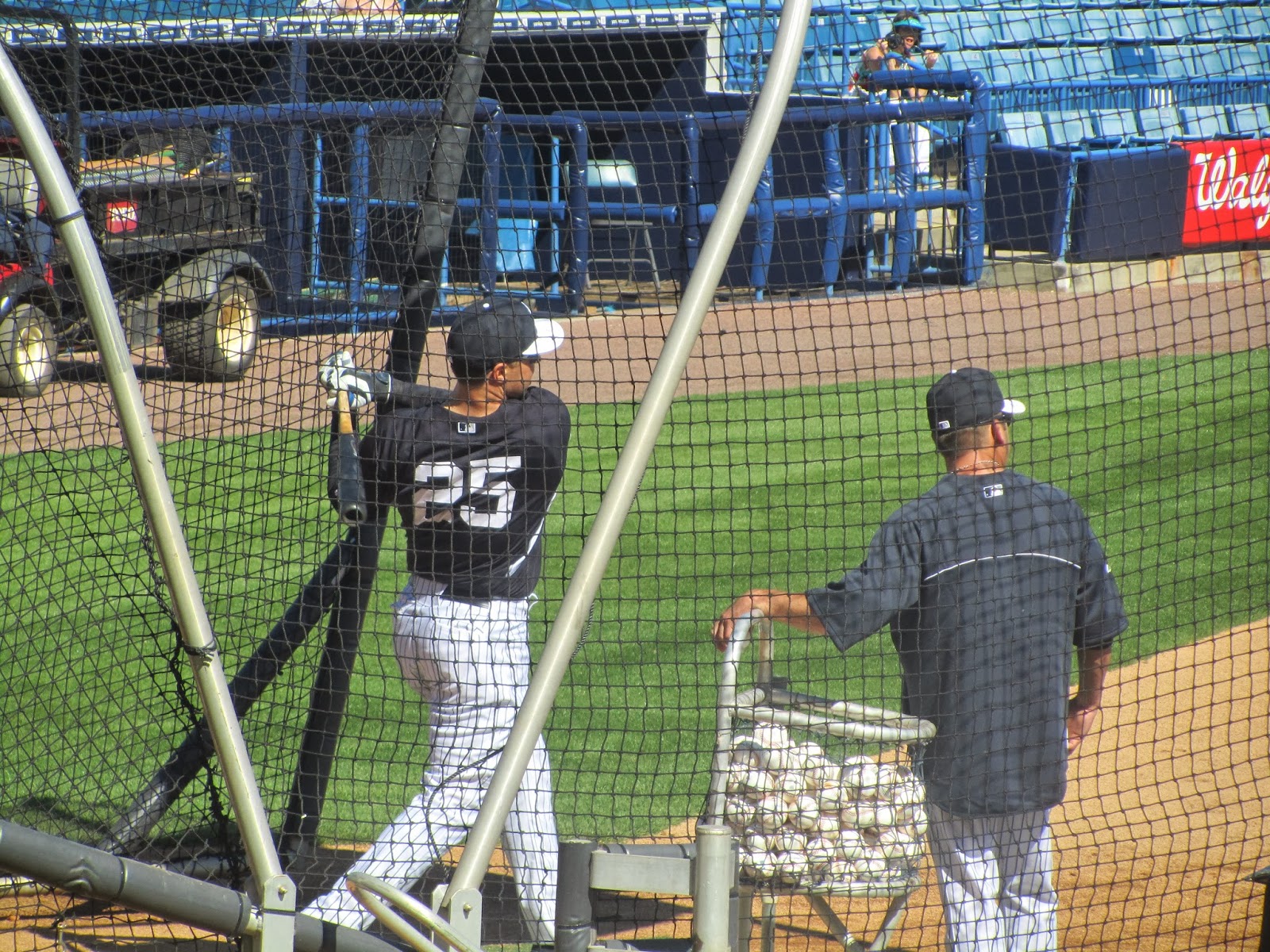 SuzeeBehindTheScenes: Behind the Scenes Look: A Visit to Yankees Spring  Training 2014- Exclusive Video of CC Hitting Grounders to His Son and Mark  Teixeria doing BP at George M. Steinbrenner Stadium