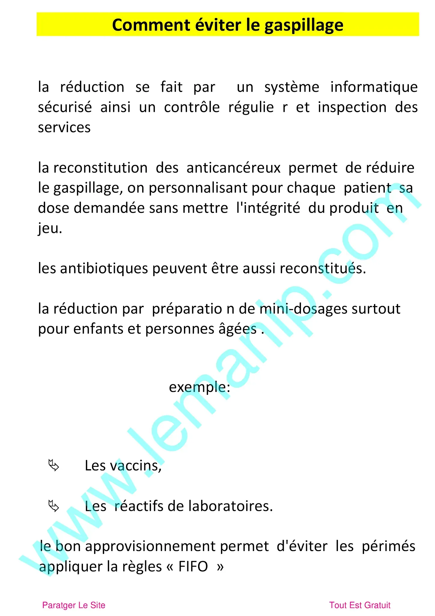 Comment éviter le gaspillage