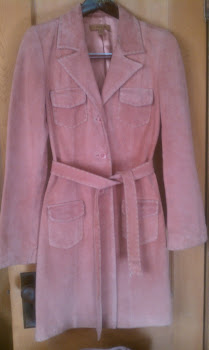 Ladies Pink Suade Vintage...with the ice trimmed hand-stitch