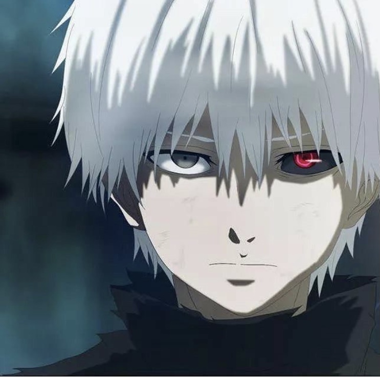 white hair anime guy demon