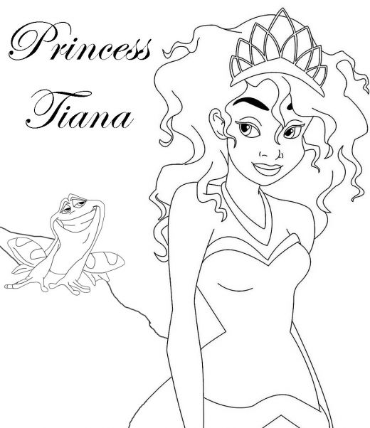 Printable Disney Princess and The Frog Coloring Pages 