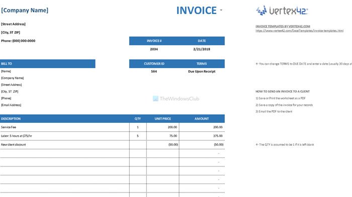 Template faktur terbaik untuk Google Documents untuk pekerja lepas dan bisnis kecil