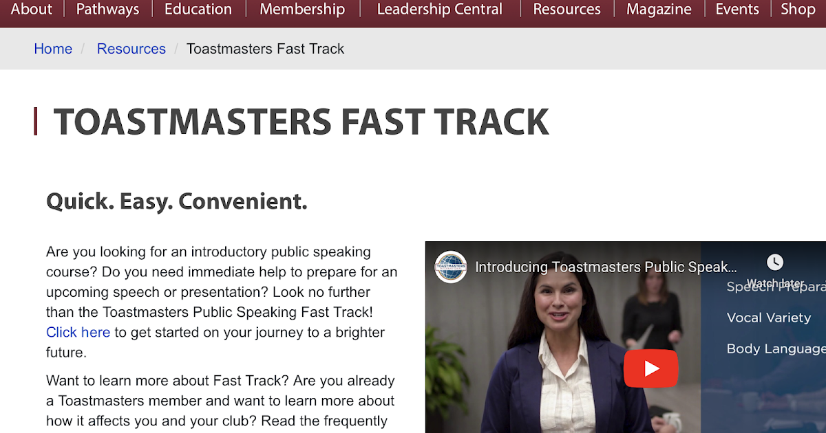 Pathways experience Fast Track