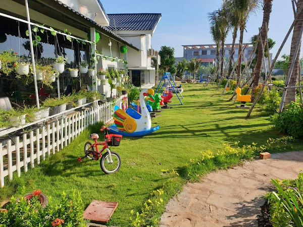 ảnh thực tế công viên khu vui chơi trẻ em tại khu nghỉ dưỡng happy garden Hồ Tràm