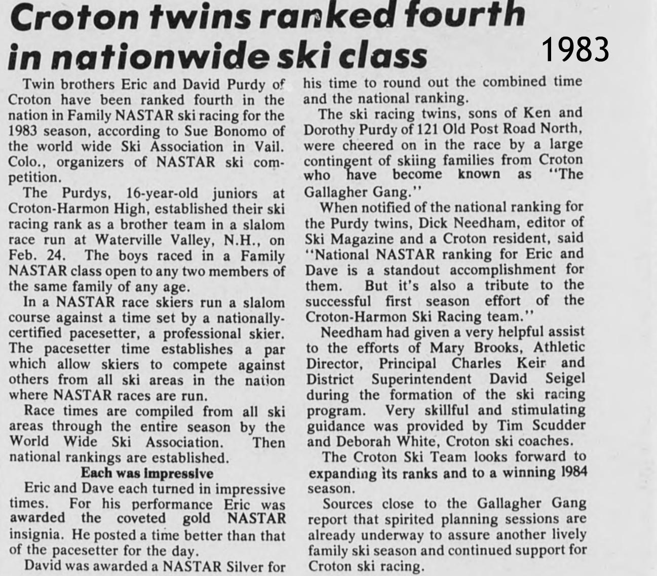 EverythingCroton MORE CROTONONHUDSON IN THE FALL OF 1983