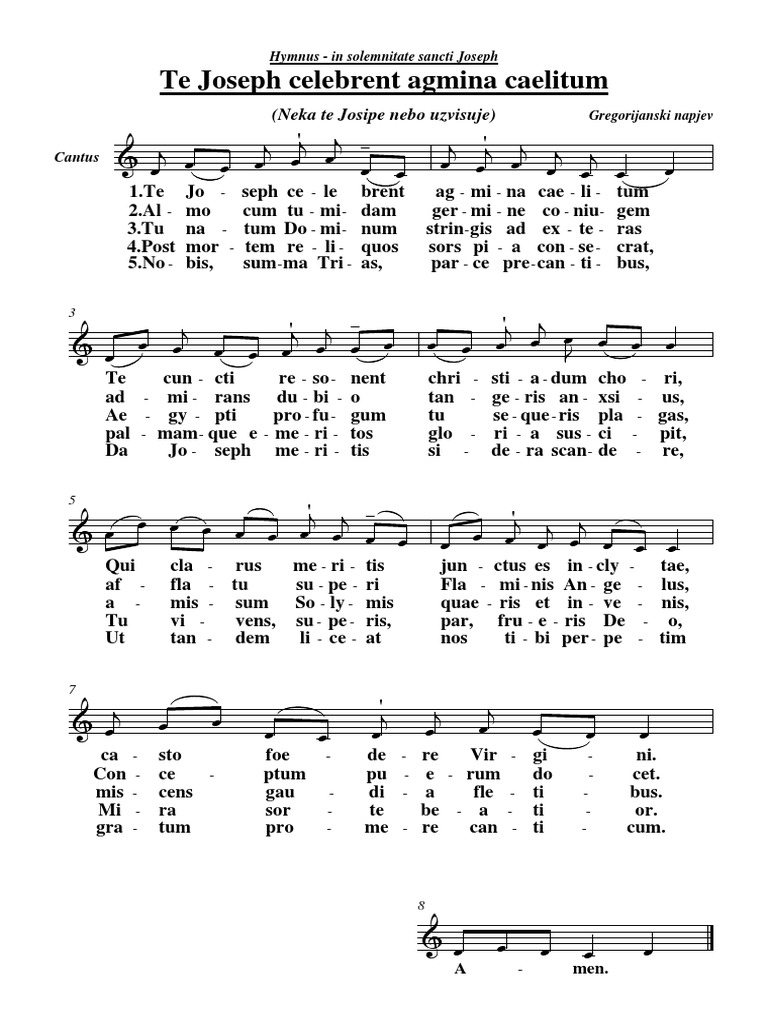 Te Joseph l'inno di San Giuseppe Te Joseph l'inno di San Giuseppe