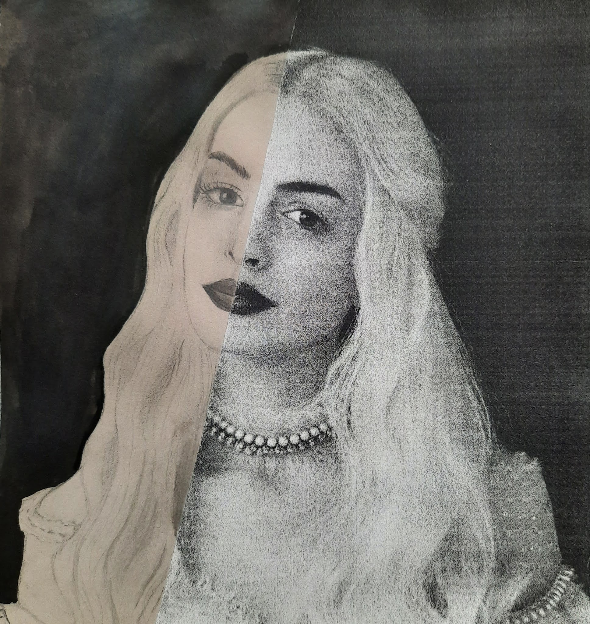 a faithful attempt Half a Face Drawing