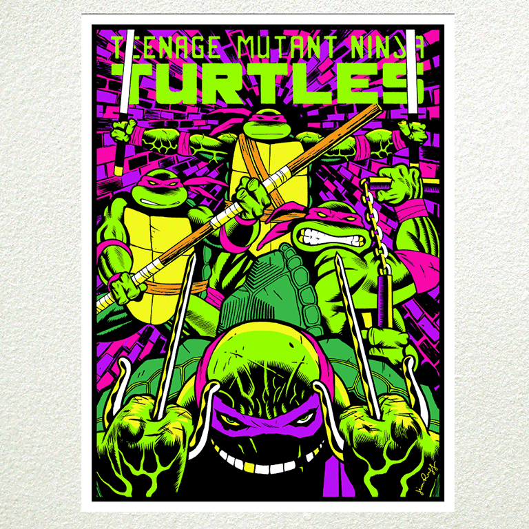NickALive! iam8bit Unveils Limited Edition Bodacious Blacklight TMNT