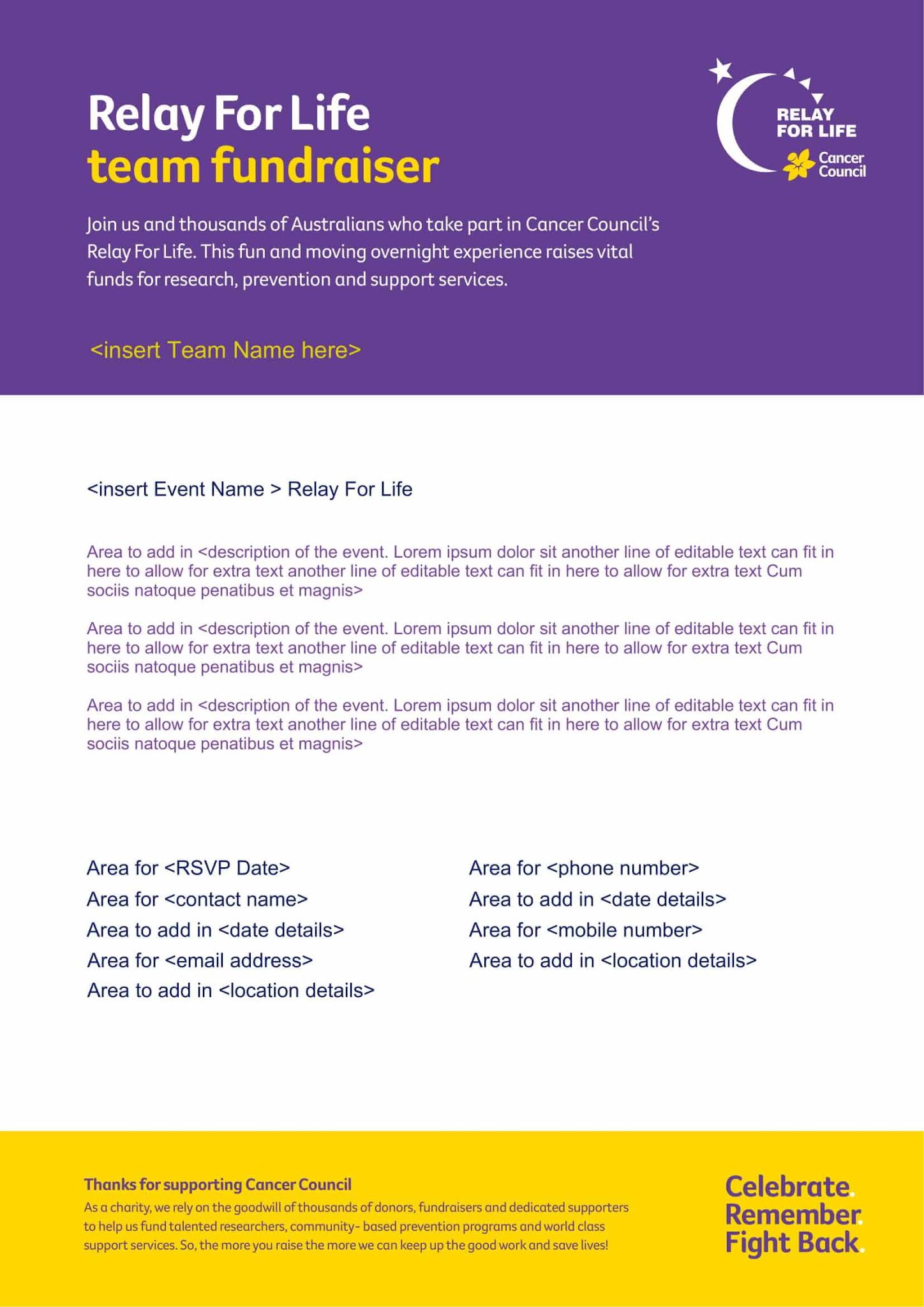 Relay For Life Donation Letter Template Resume Letter