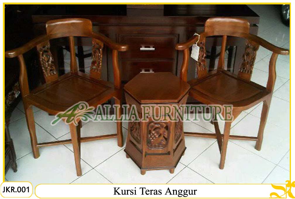 Kursi Teras Tamu Ukiran Anggur Allia Furniture Kursi Teras Tamu Ukiran Anggur Allia Furniture