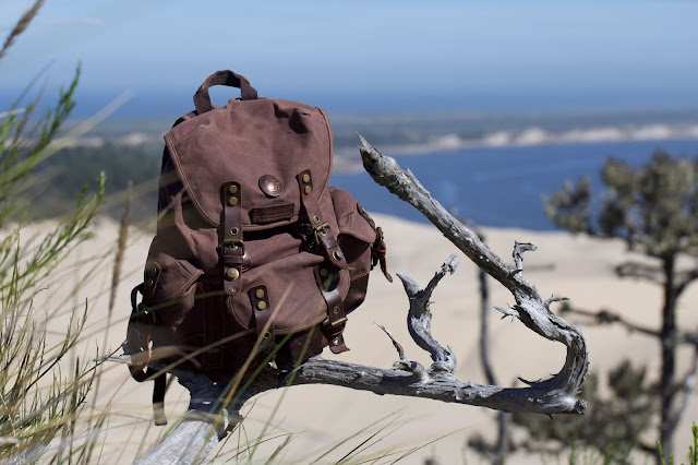 Punisher USMC Vintage Canvas Rucksack Backpack with Leather Straps