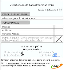 JUSTIFICA A TUA FALTA POR CAUSA DA GREVE!