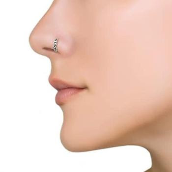 Buy Silver Nose Ring, Unique Tribal Nose Ring, Tiny Hoop, Silver Nose Ring  Online in India - Etsy