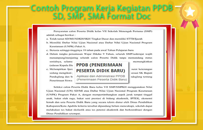 Contoh Program Kerja Kegiatan PPDB SD, SMP, SMA Format Doc Program Kerja PPDB