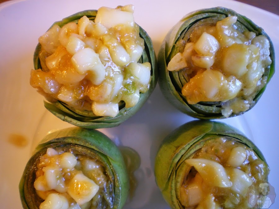 Alcachofas rellenas de chocos