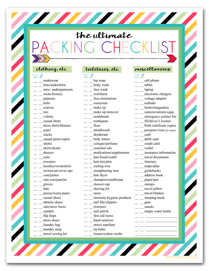 Free Printable Trip Packing List i Should Be Mopping The Floor Free Printable Trip Packing List i Should Be Mopping The Floor