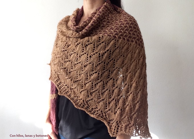 Con hilos, lanas y botones: Seeds and Spikes Shawl (patrón de André de Castro, @andreknits)