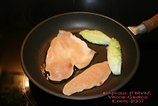  Escalopas de pechuga de pollo con panaché de verduras salteadas 