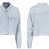 Camasa dama din denim cu maneci lungi albastru prespalat - Cheap Monday