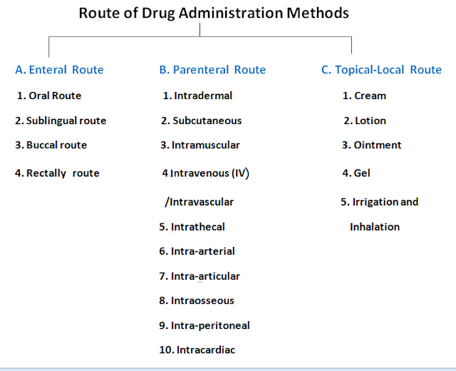 Routes of Drug Administration; Enteral, Parenteral, Topical