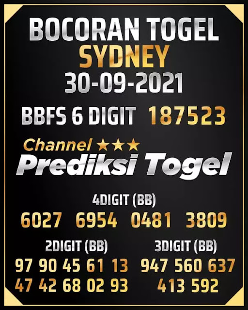 Prediksi Syair Sdy 30 September 2021 Pangkalantoto