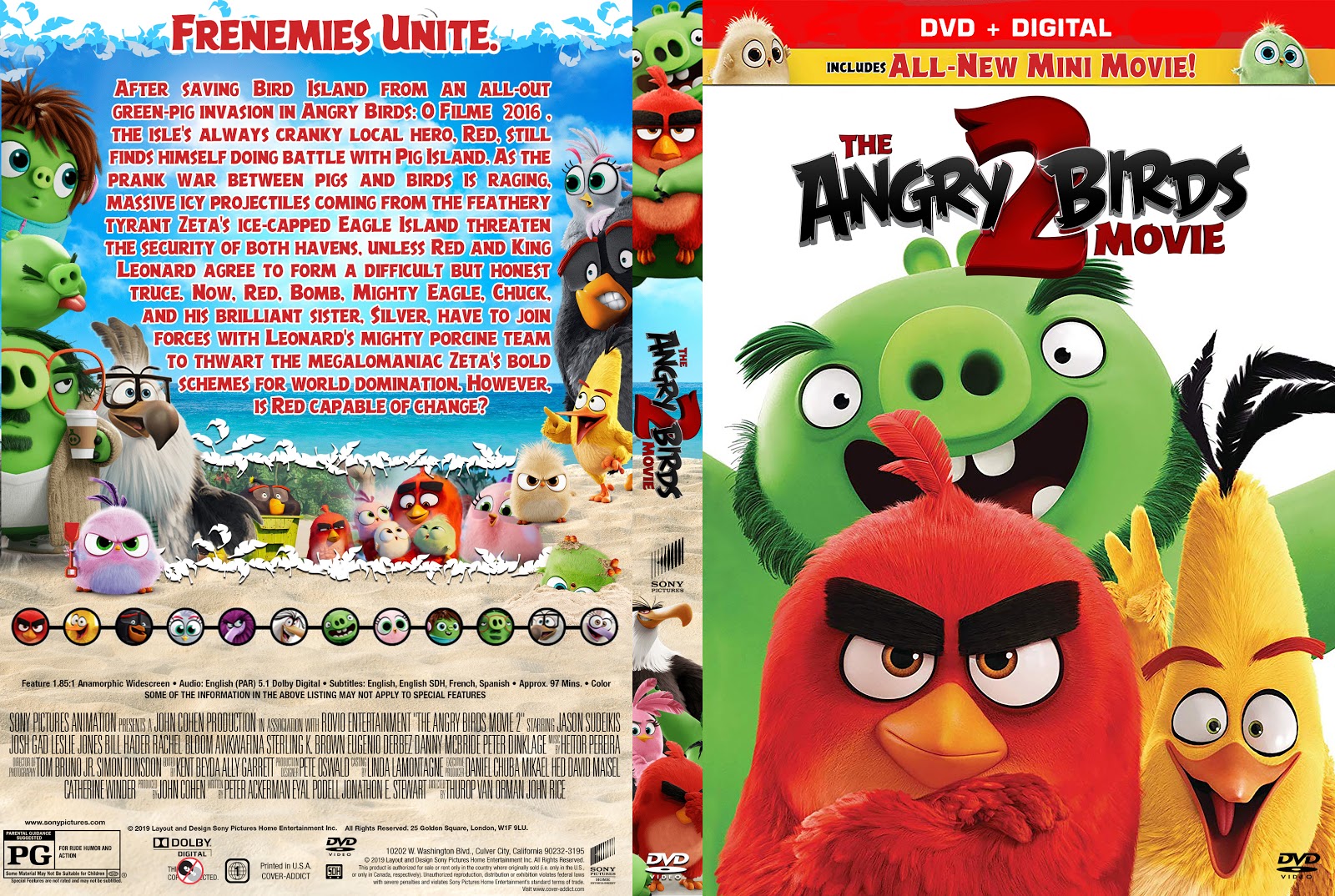 Base Um Gtba: The Angry Birds Movie 2 (2019) - Cover DVD Movie