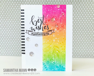 Best Wedding Wishes Card by Samantha Mann - Create a Smile Stamps, distress ink, wedding, rainbow #wedding #cards #inkblending #createasmile