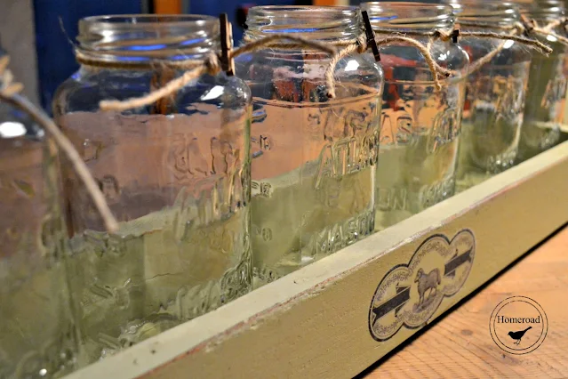 crate with mason jars