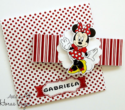 convite personalizado infantil artesanal aniversário minnie mouse vermelho poá menina disney mickey