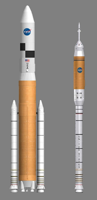 Арес-5» (слева) и «Арес-1» (справа) — ракеты-носители программы «Созвездие» / NASA