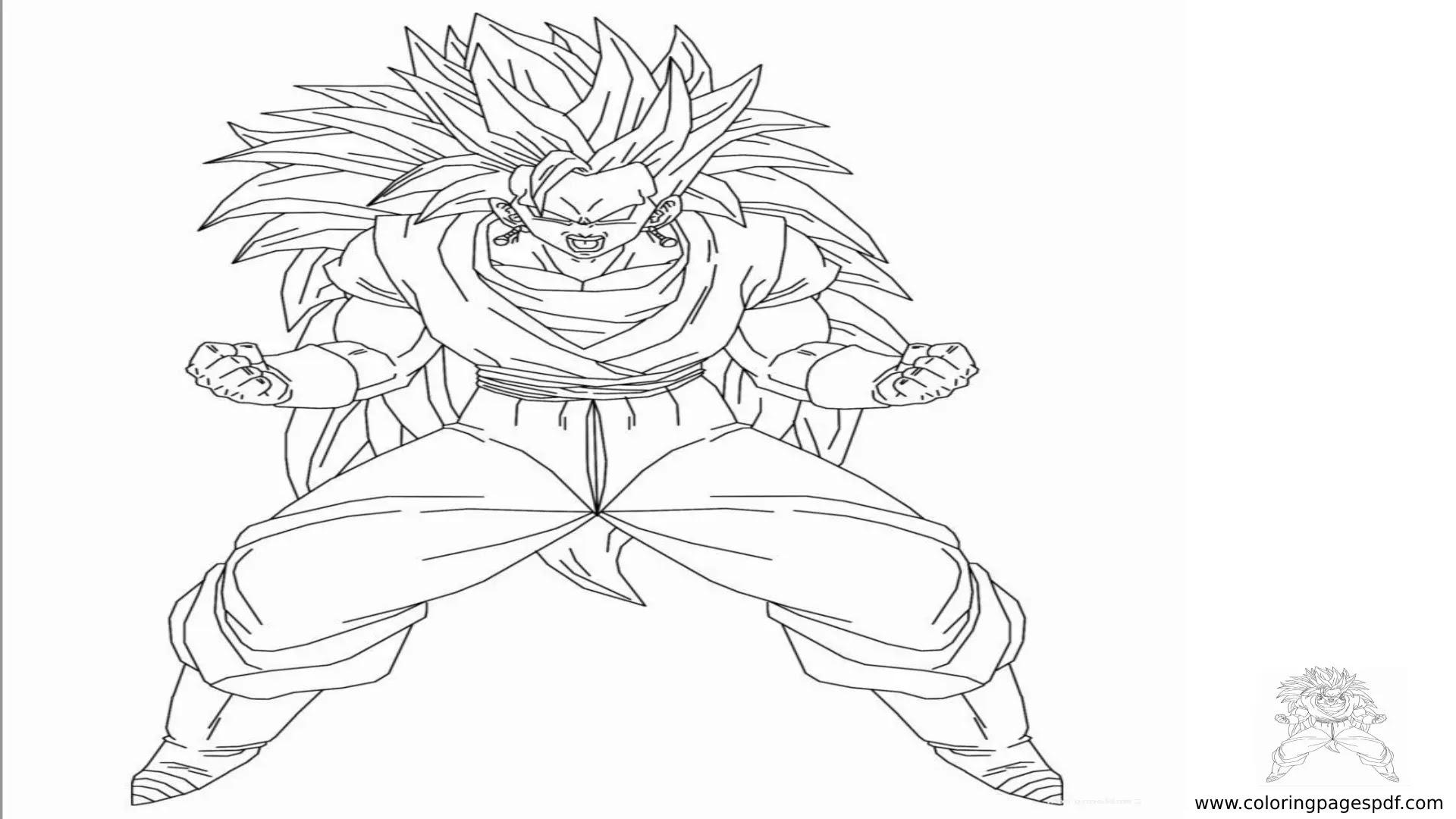 Coloring Page Of Goku Super Saiyan 3