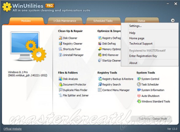 WinUtilities Pro 13 Full Version Crack Download 1 WU