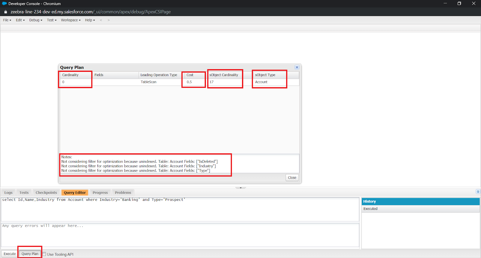 SOQL Query Plan Tool