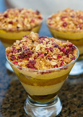 Pumpkin Mousse Trifle with Cranberries and Apricot-Orange Sauce- American Adventure pavilion 2011