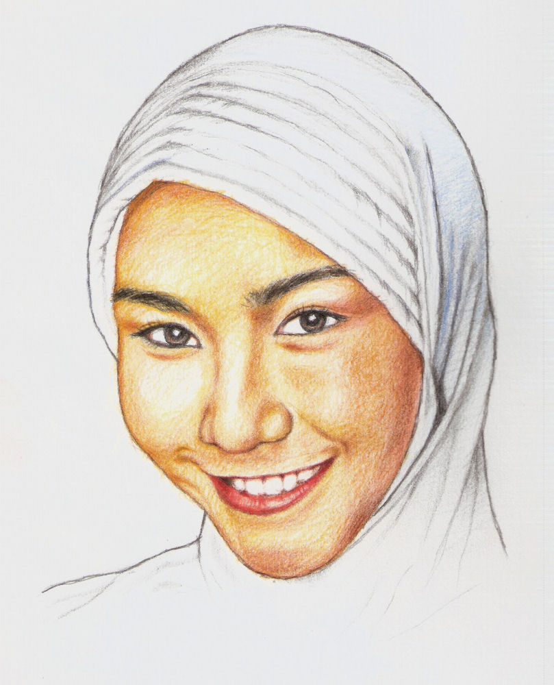 Karya Potret Realist Online Lukisan pensil warna artis Karya Potret Realist Online Lukisan pensil warna artis