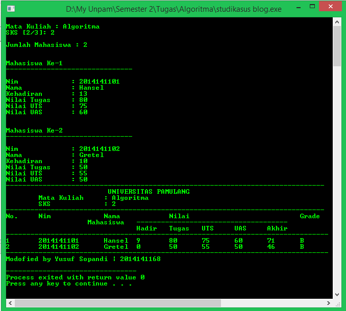 algoritma, studi kasus, nilai mahasiswa,