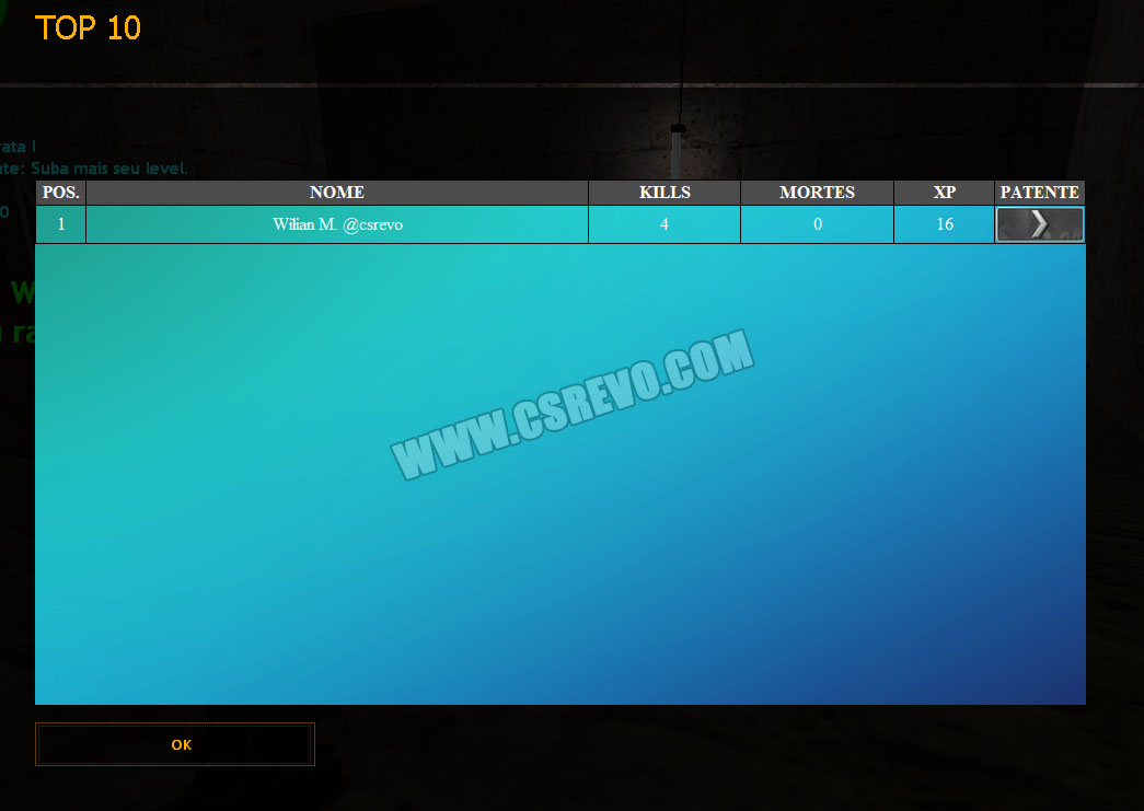 Plugin - Patentes CSGO + Rank XP + Top 15 - CS Revo!
