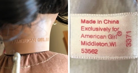 american girl doll pleasant company on neck