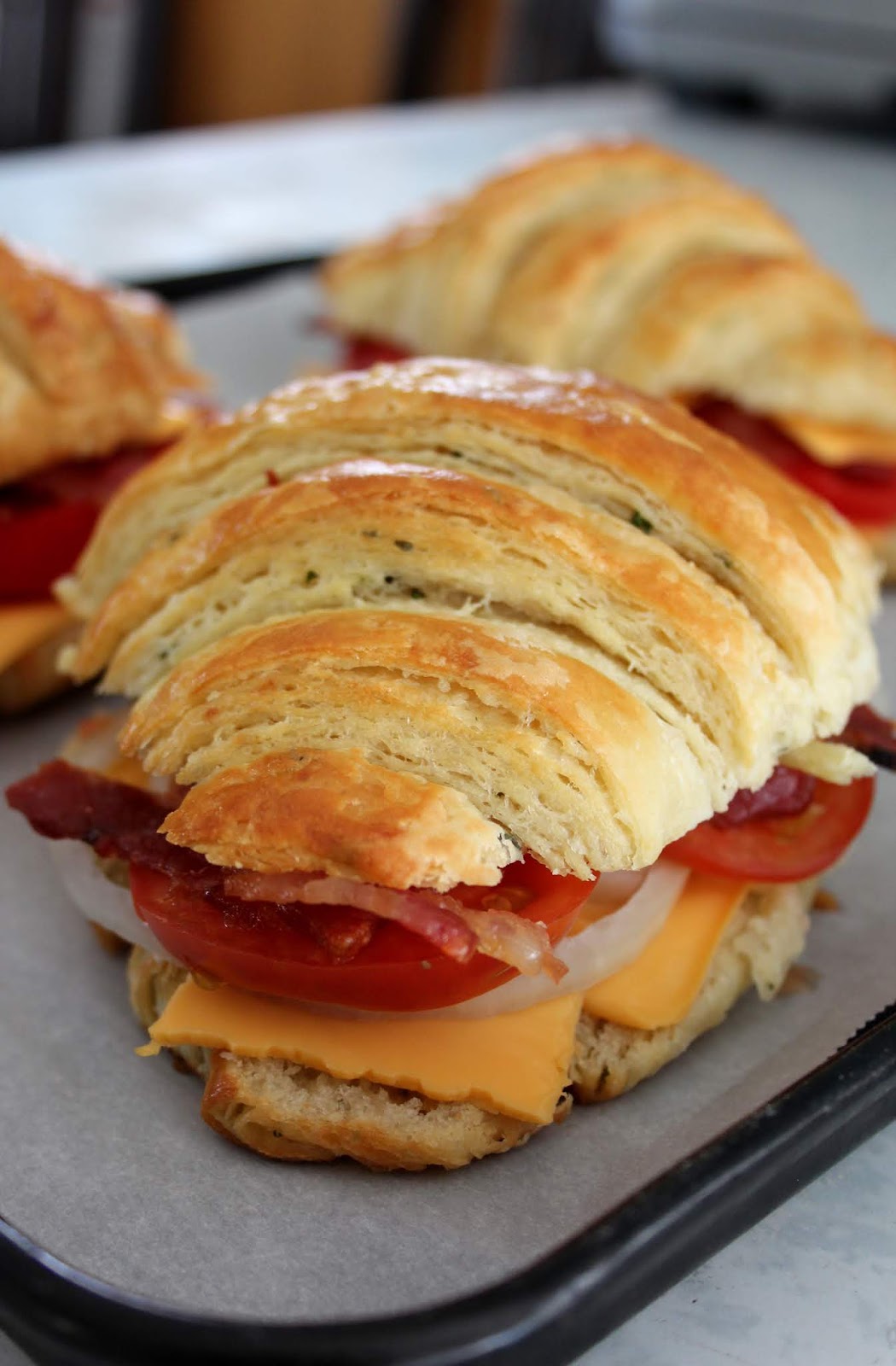 Jo and Sue Herb and Garlic Croissant Grilled Cheese Sandwiches