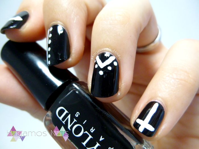 Nail art negro. #RetoColoresCosasde Chicas2. Hagamos Nails