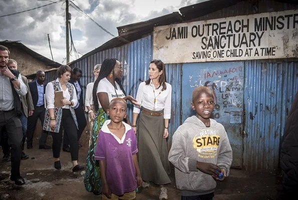 Crown Princess Mary donned traditional African dress in Kenya, she was joined by Danish Minister Ulla Toernaes