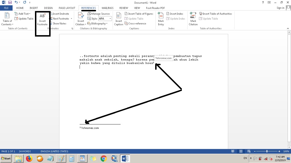 Cara Yang Benar Membuat Footnote/Catatan Kaki disemua Tipe MS Word