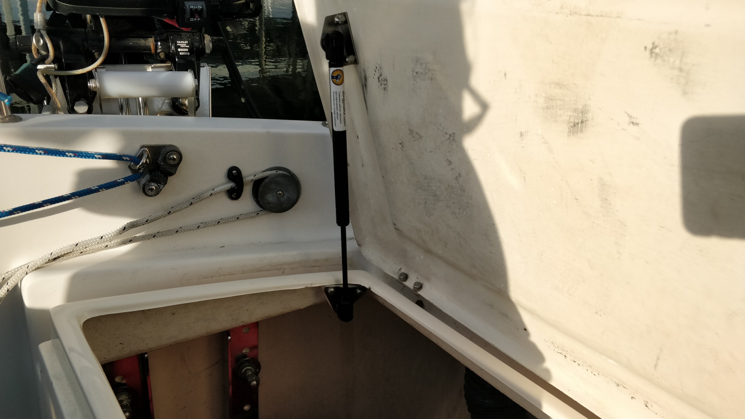 The Catalina 320 Yacht's Log Lazerette Gas Springs